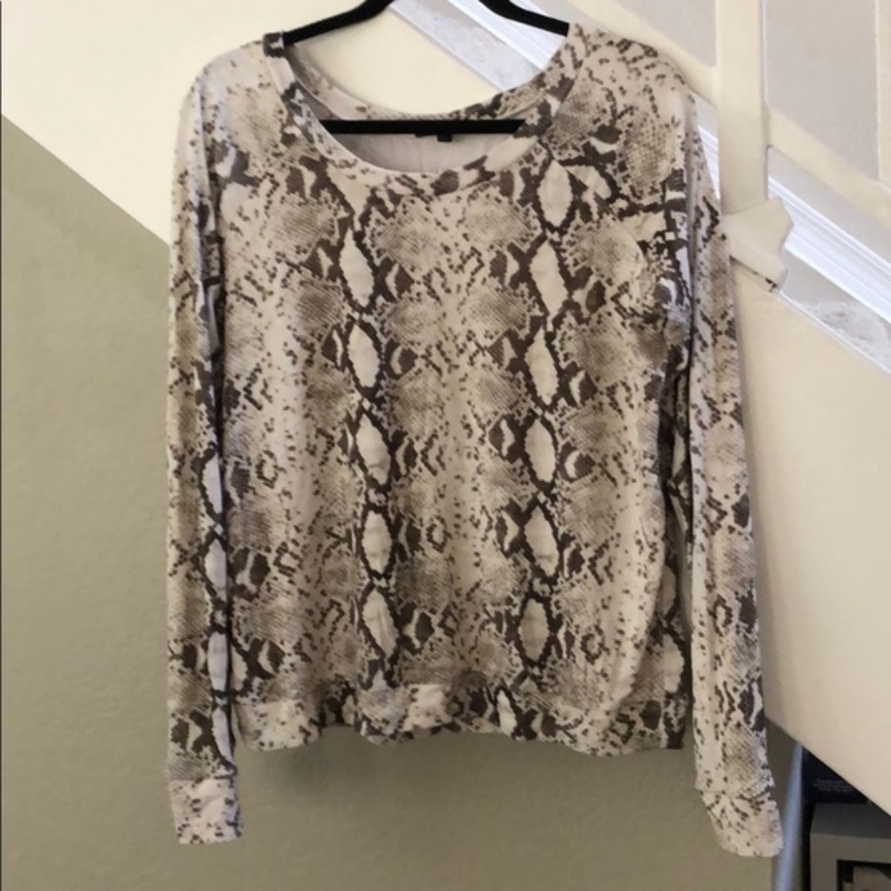 Indah Python Pattern Crew Neck Sweater - Beige An… - image 1